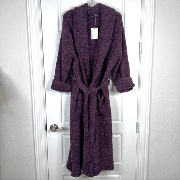 BAREFOOT DREAMS CozyChic NEW Heathered Unisex Robe Plum Purple NEW Size 2 - Picture 3 of 13